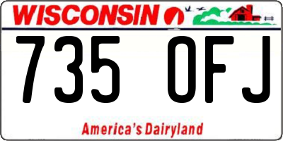WI license plate 735OFJ