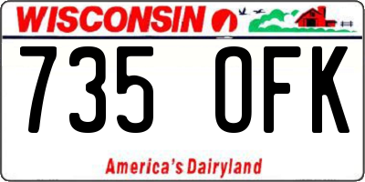 WI license plate 735OFK