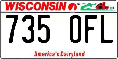 WI license plate 735OFL