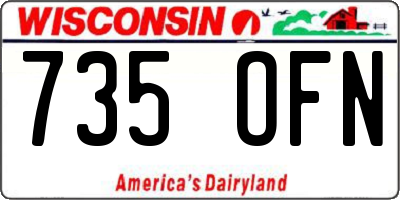WI license plate 735OFN