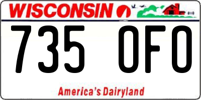 WI license plate 735OFO