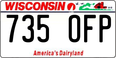 WI license plate 735OFP