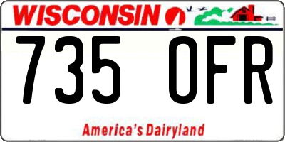 WI license plate 735OFR