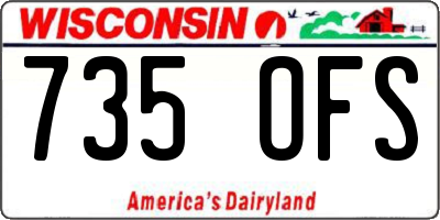 WI license plate 735OFS