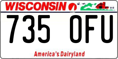 WI license plate 735OFU