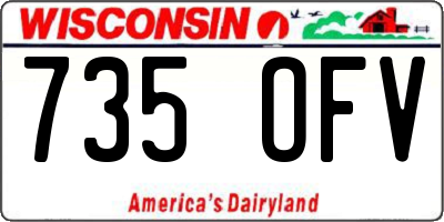 WI license plate 735OFV