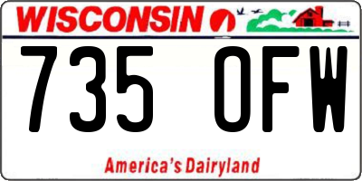 WI license plate 735OFW