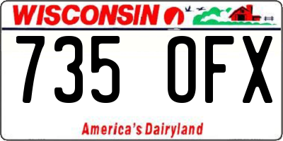WI license plate 735OFX