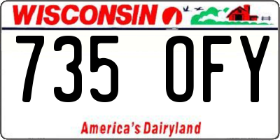 WI license plate 735OFY