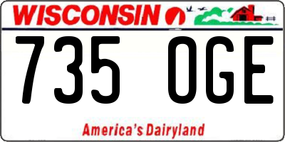 WI license plate 735OGE