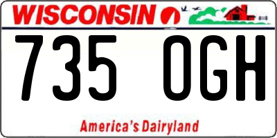 WI license plate 735OGH