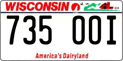 WI license plate 735OOI