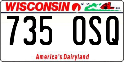 WI license plate 735OSQ