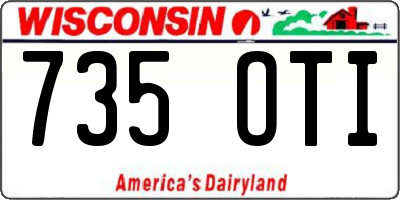 WI license plate 735OTI