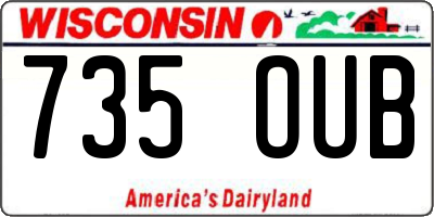 WI license plate 735OUB