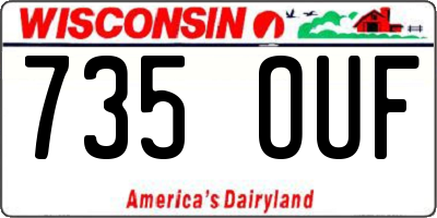 WI license plate 735OUF