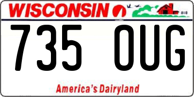 WI license plate 735OUG
