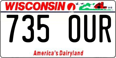 WI license plate 735OUR