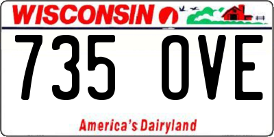 WI license plate 735OVE