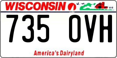 WI license plate 735OVH