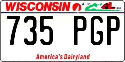 WI license plate 735PGP