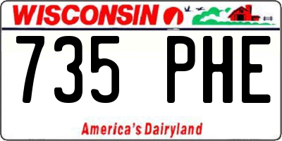 WI license plate 735PHE