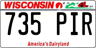 WI license plate 735PIR