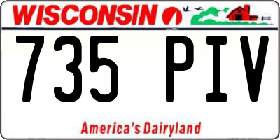 WI license plate 735PIV