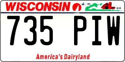 WI license plate 735PIW