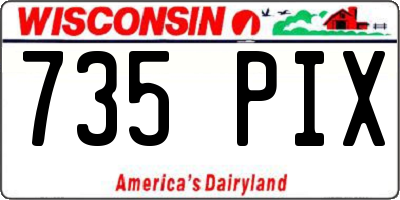 WI license plate 735PIX