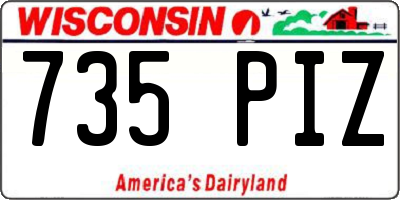 WI license plate 735PIZ