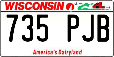 WI license plate 735PJB