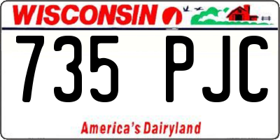 WI license plate 735PJC