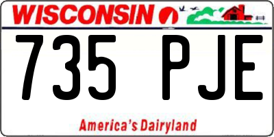 WI license plate 735PJE