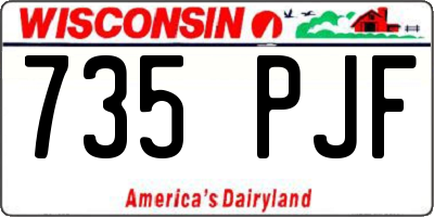 WI license plate 735PJF