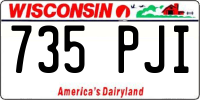 WI license plate 735PJI