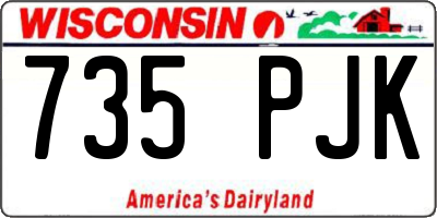 WI license plate 735PJK