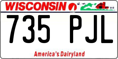 WI license plate 735PJL
