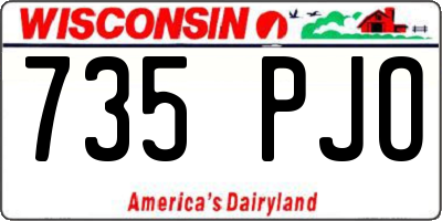 WI license plate 735PJO