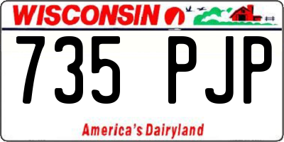 WI license plate 735PJP
