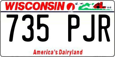 WI license plate 735PJR