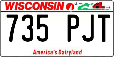 WI license plate 735PJT