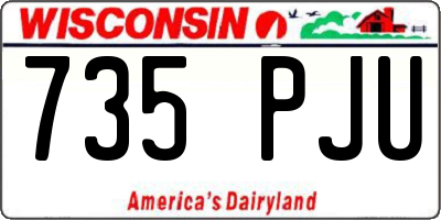 WI license plate 735PJU
