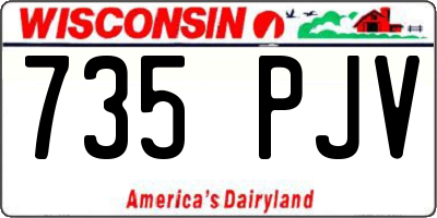 WI license plate 735PJV
