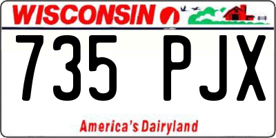 WI license plate 735PJX
