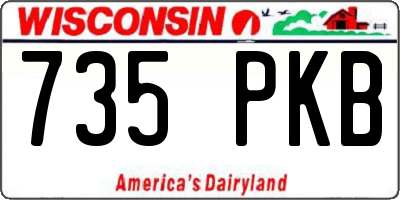 WI license plate 735PKB