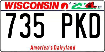 WI license plate 735PKD