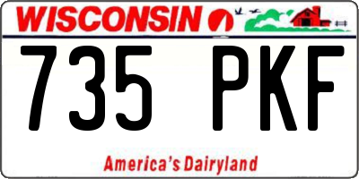 WI license plate 735PKF