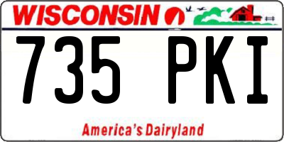 WI license plate 735PKI