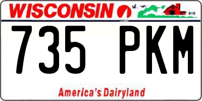 WI license plate 735PKM